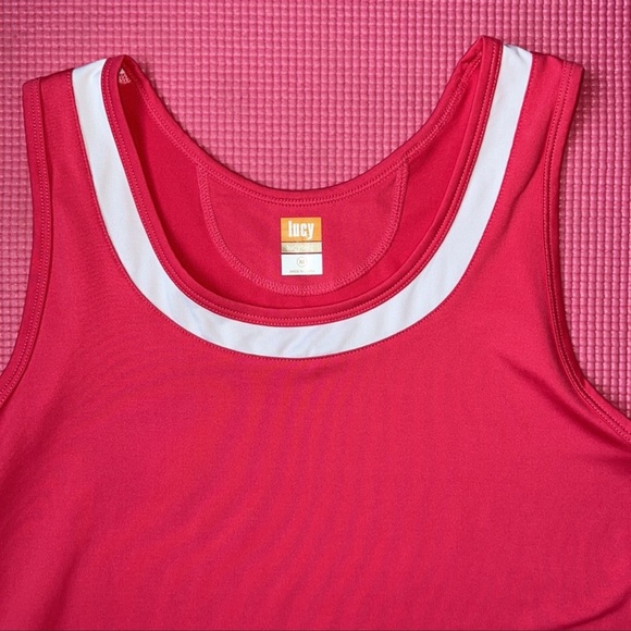 Lucy (2) Pink Athletic Tech Tank & Blue Racerback Double Layer Tank Top | Si… - Picture 6 of 12